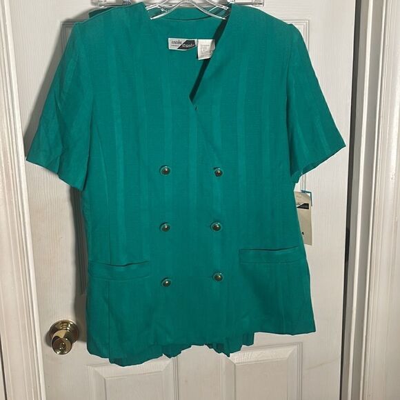 Starshine Sunshine 2PC Green Pleated Skirt Set NWT Vintage - Picture 3 of 7